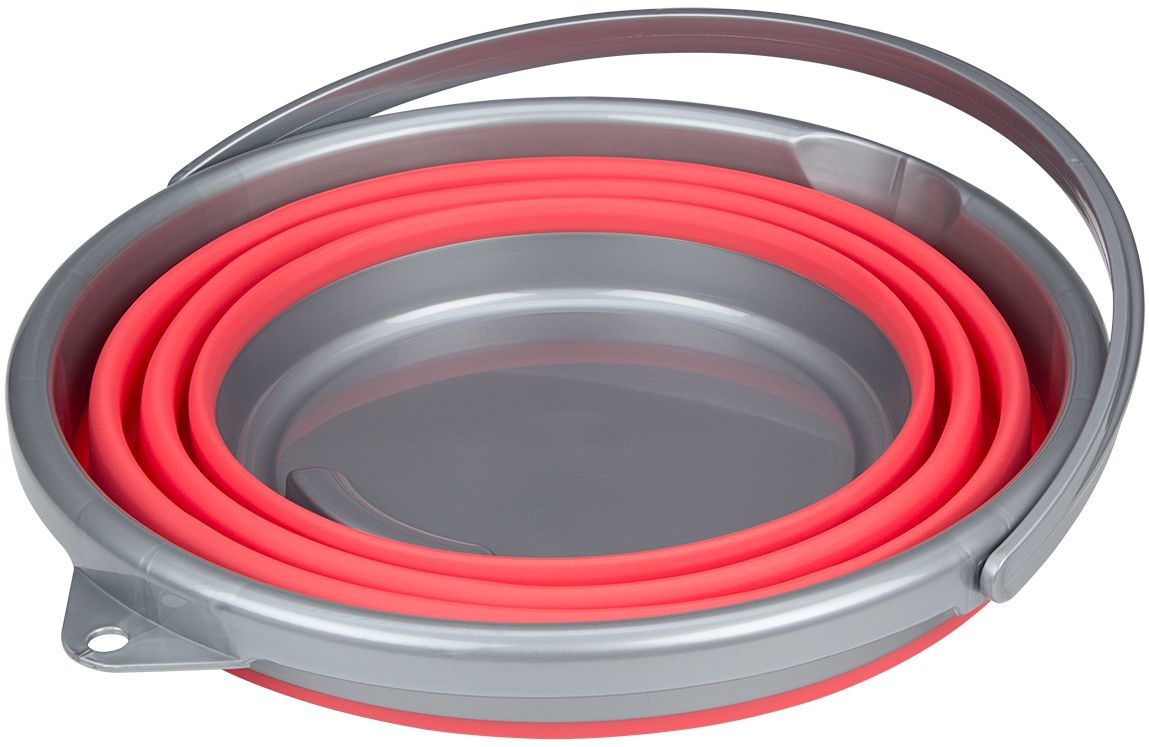 Abbey Camp® Abbey Camp - Seau pliable 15 litres - HALLSTATT-015 - Corail/Gris