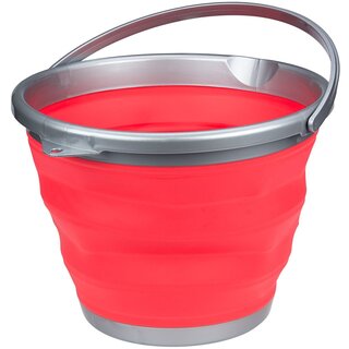 Abbey Camp® Foldable bucket15 Liter • HALLSTATT-015 • Coral/Gray