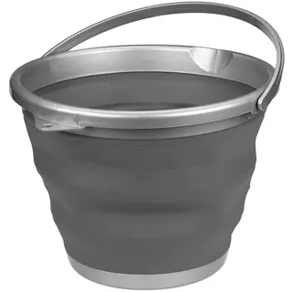 Abbey Camp® Seau pliable10 Liter • LUGANO-010 • Gris/Anthracite