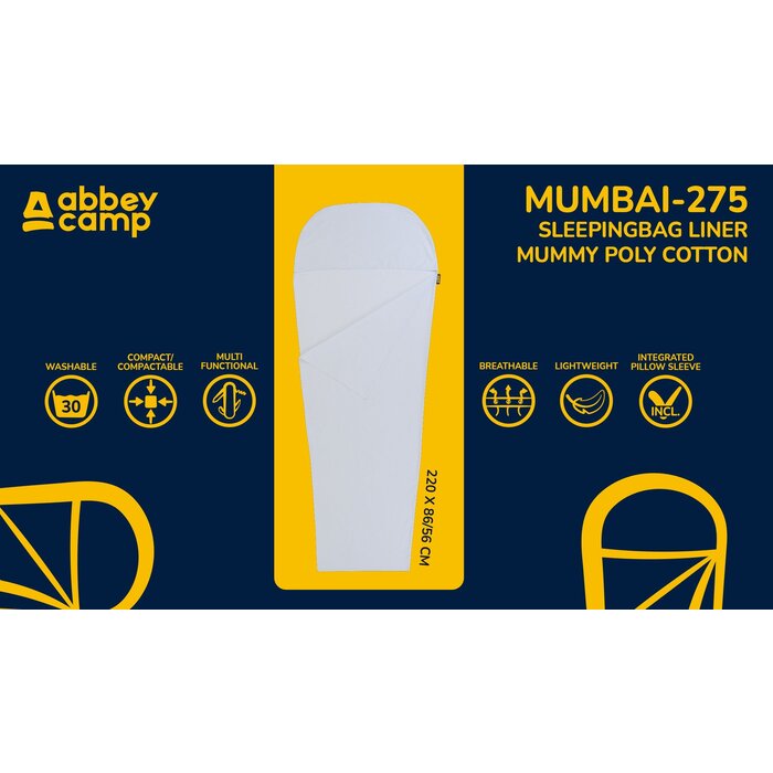 Abbey Camp® Abbey Camp® - Sheet bag mummy polycotton • mumbai-275 • light gray