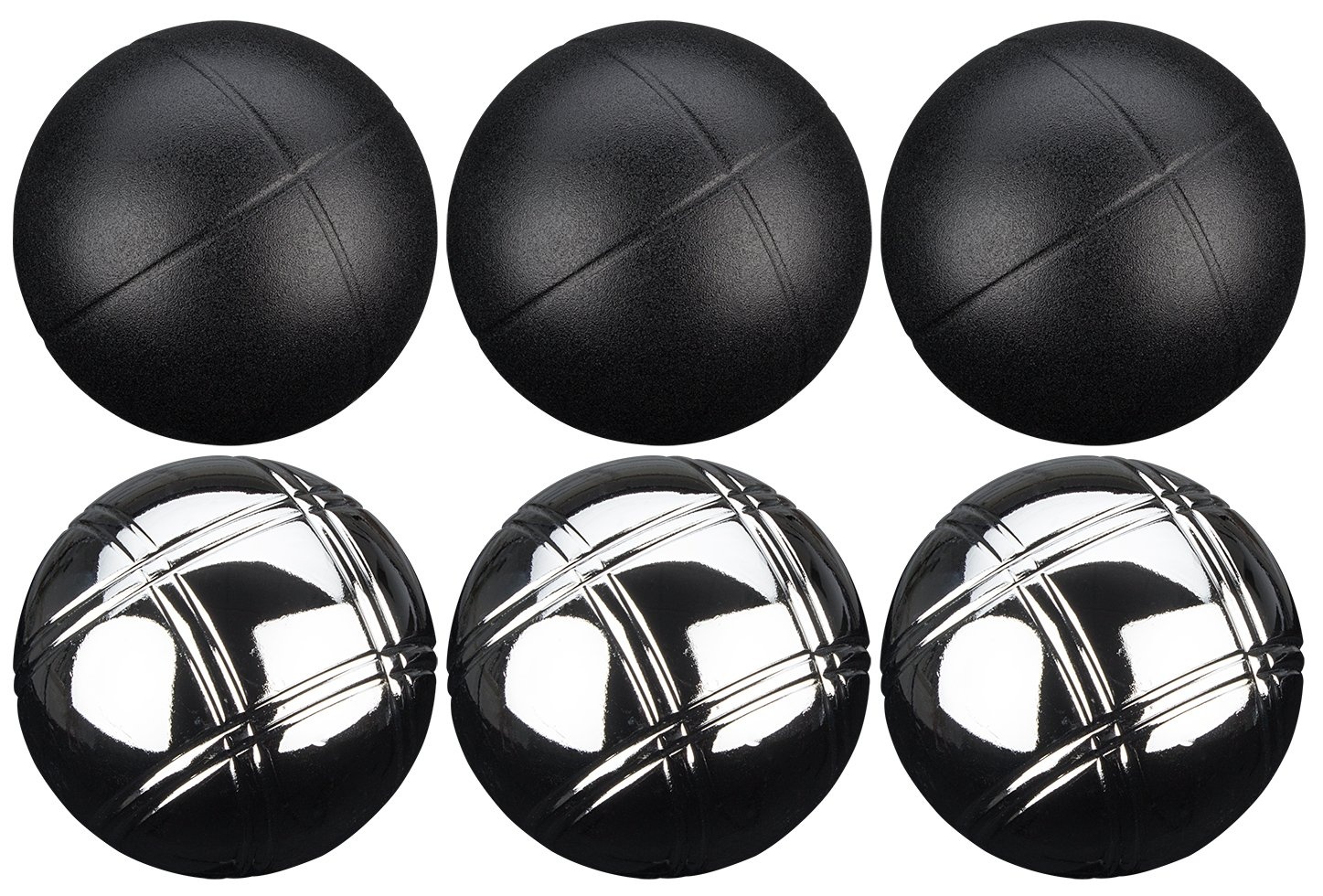 Faver® Faver - Boule-Set Luxus - 6 Kugeln - Silber/Schwarz