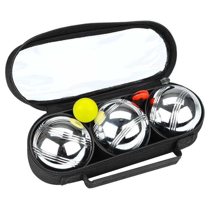 Faver® Faver - Jeu de Boules Set III - 3 Kugeln - Chrom/Schwarz