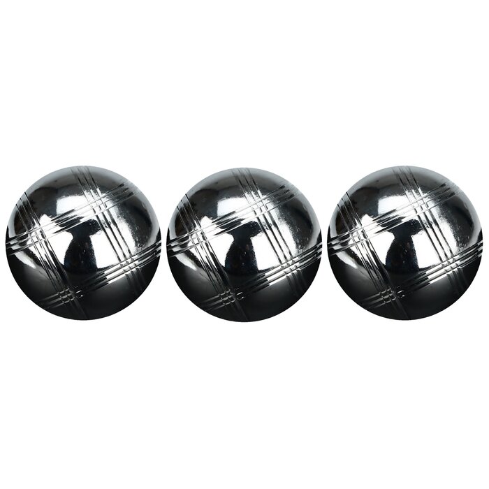 Faver® Faver - Jeu de Boules Set III - 3 Kugeln - Chrom/Schwarz