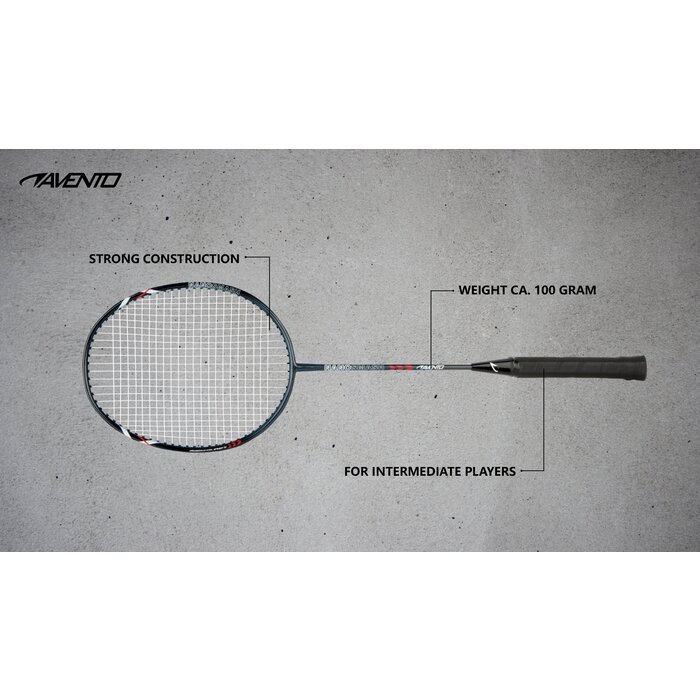 Avento® Avento - Raquette de badminton aluminium • RALLY • Noir/Gris