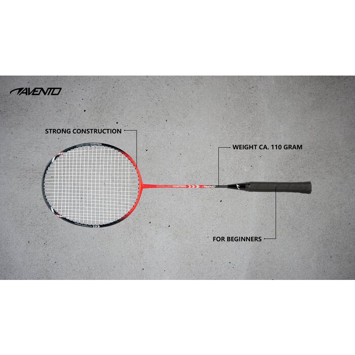 Avento® Avento - Badminton Racket Steel • SMASH • Noir/Rouge
