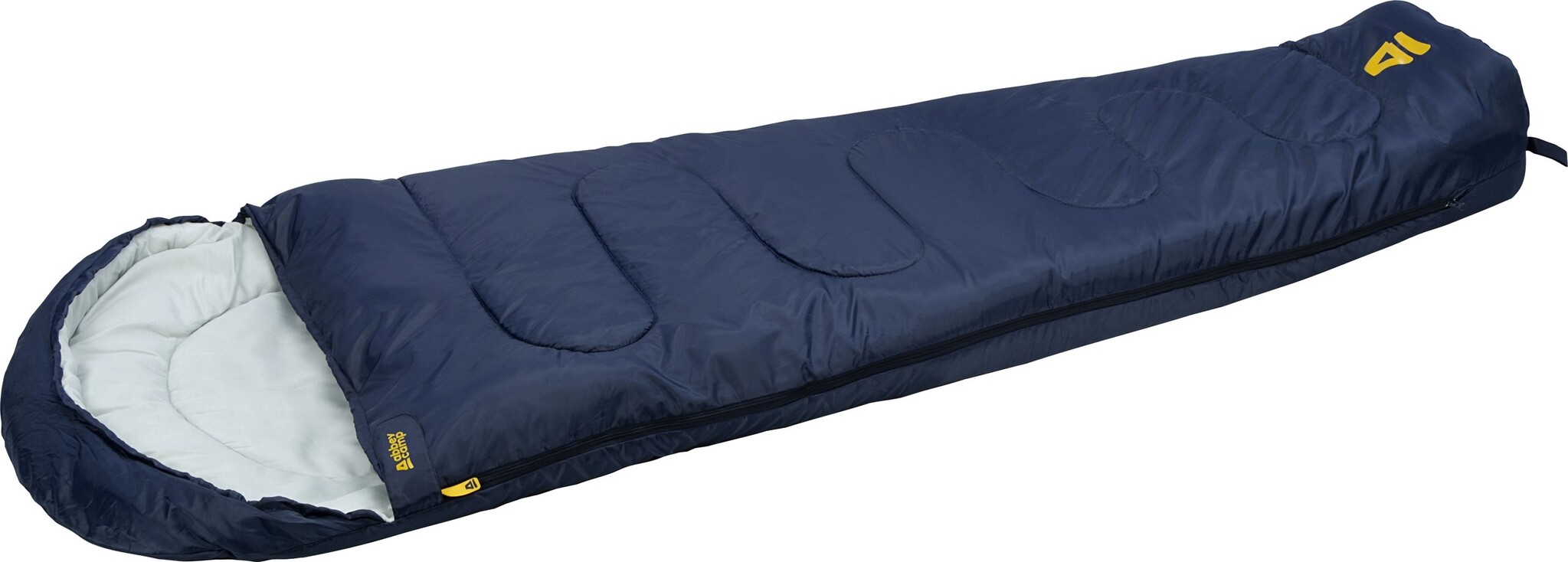 Abbey Camp® Abbey Camp - Sac de couchage momie - MADRID-07 - Bleu marine/Gris clair