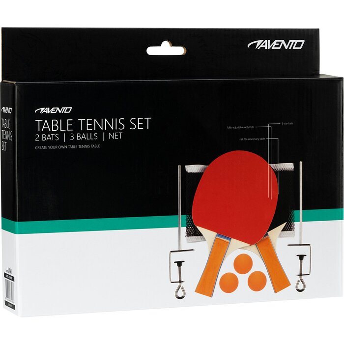 Avento® Avento - Tafeltennisset - COMPLETE - Zwart/Rood