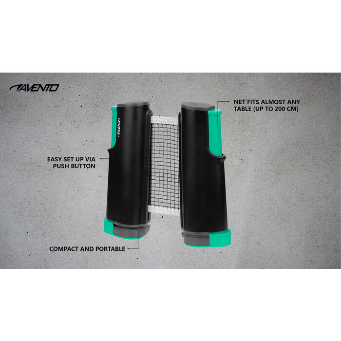 Avento® Avento® - Tafeltennisnet • OPROLBAAR • Zwart/Grijs
