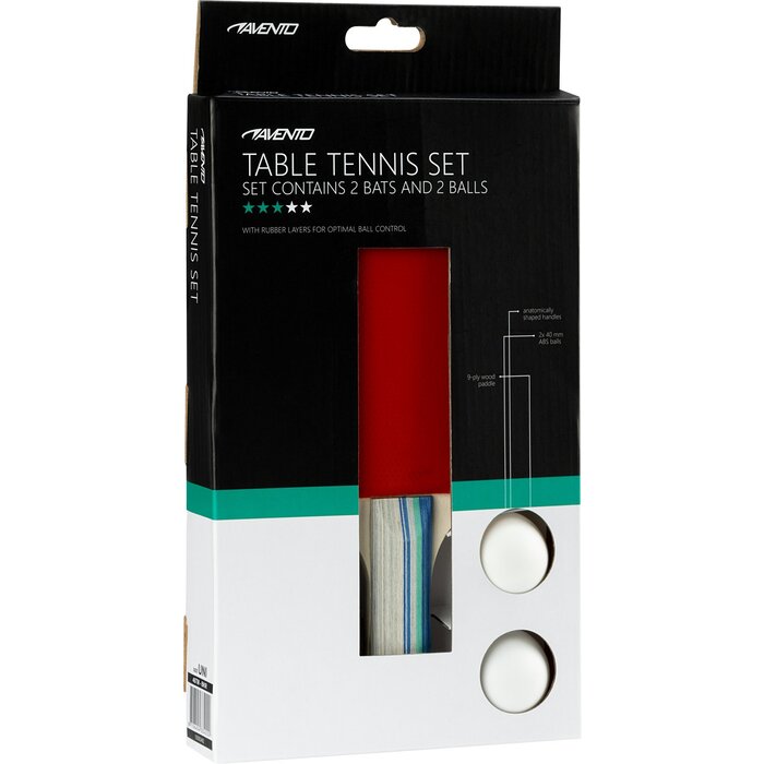 Avento® Avento - Set de tennis de table • MATCHTIME • Noir/Rouge