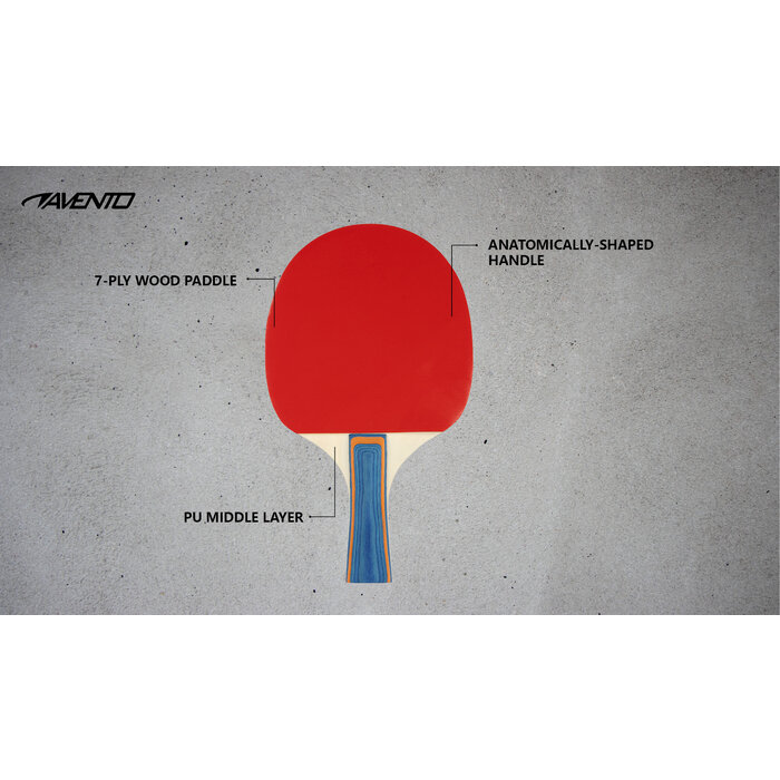 Avento® Avento - Tischtennisschläger • 2-STAR • Schwarz/Rot
