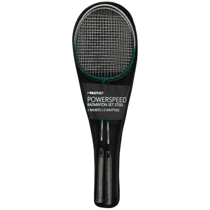 Avento® Avento - Badminton Set Stahl - POWER SPEED - Silber/Grün