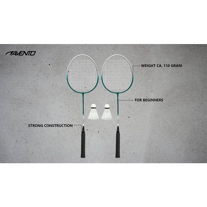 Avento® Avento - Badminton Set Acier - POWER SPEED - Argent/Vert