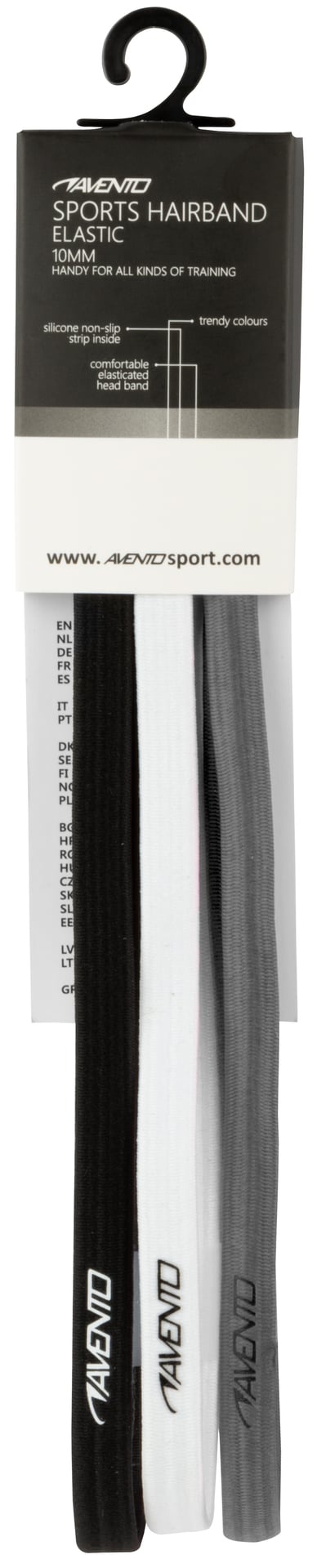 Avento® Avento – Sport-Haarband Elastisch – 3 Stück – SCHWARZ