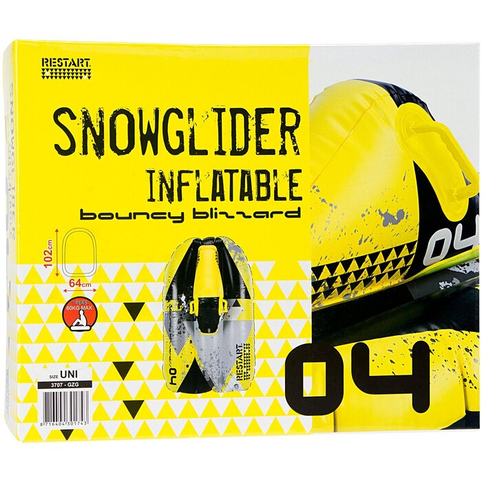 Restart® Restart - Opblaasbare Sneeuwglijder - BOUNCY BLIZZARD - Geel/Zwart
