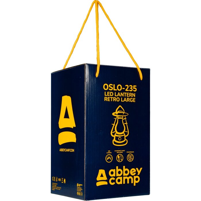 Abbey Camp® Abbey Camp® - LED Laterne Retro Groß • OSLO-279 • Schwartz