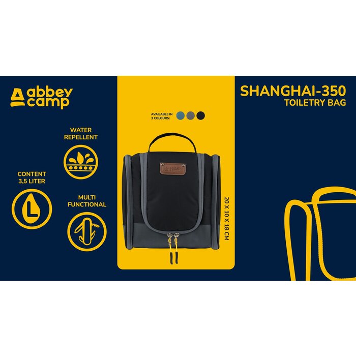 Abbey Camp® Abbey Camp® - Toilettas • Smart Travel • SHANGHAI-350 • Zwart/Antraciet