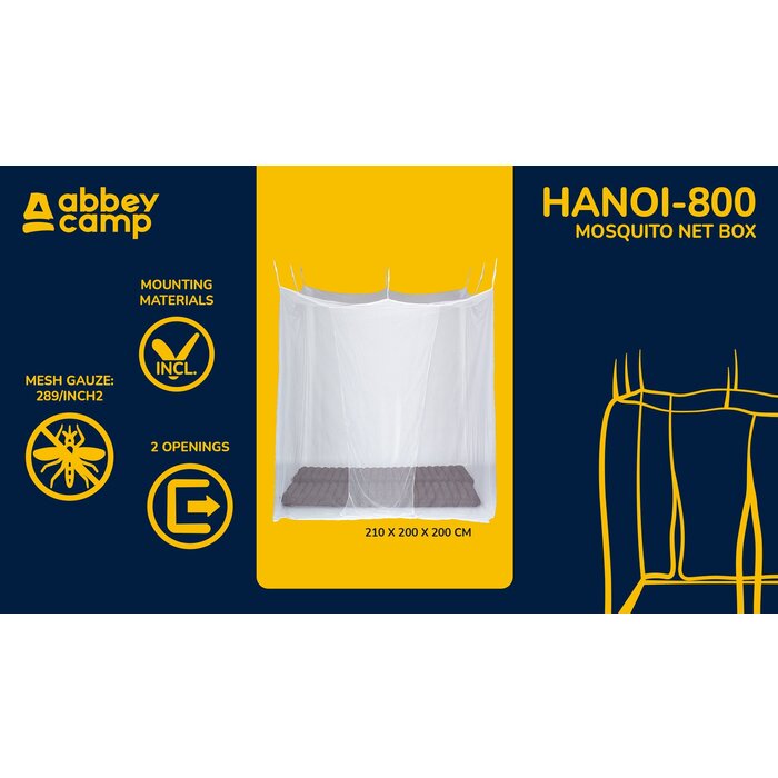 Abbey Camp® Abbey Camp® - Muskietennet Box 2-Persoons • HANOI-800 • Wit