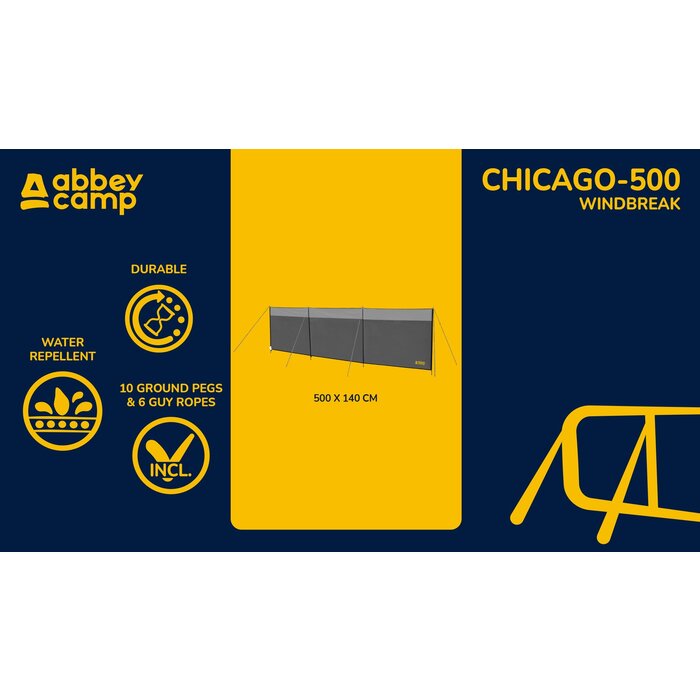 Abbey Camp® Abbey Camp® - Brise-vent 5 mètres • Chicago-500 • Gris/Gris clair