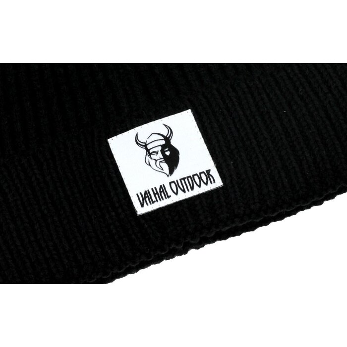 Valhal Outdoor Valhal Outdoor - Beany Hut mit Logo Aufnäher - Schwarz