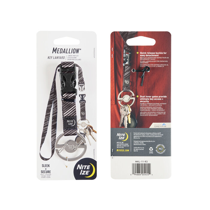 Nite Ize Nite Ize - Medallion - Key Lanyard - Mousqueton argenté