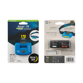 Nite Ize Nite Ize - Radiant 170 - Oplaadbare Hoofdlamp - Blauw