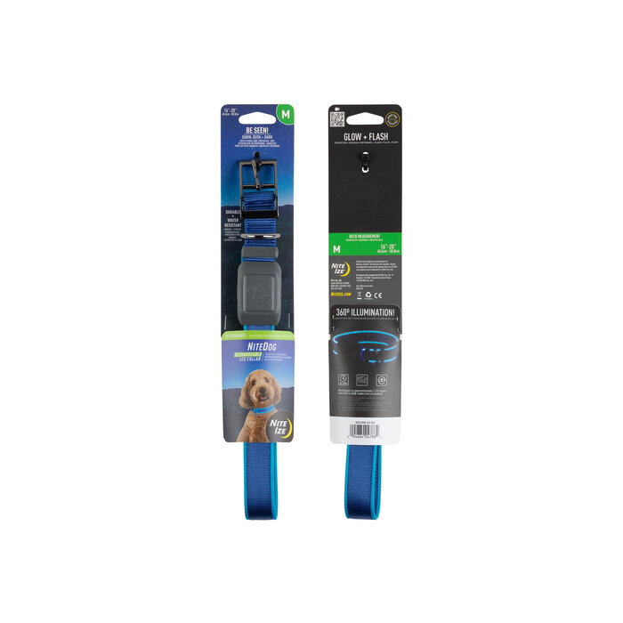 Nite Ize Nite Ize NiteDog LED Halsband Oplaadbaar Blauw M