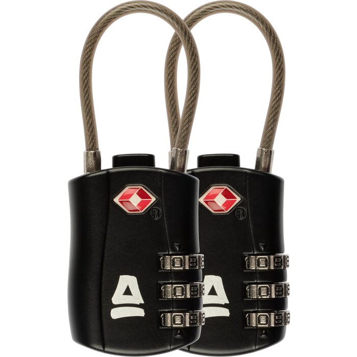 Abbey Camp® Abbey Camp® - Serrure de voyage à 3 chiffres - lot de 2 • HONGKONG-002 • Noir
