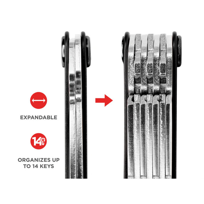 Keysmart KeySmart - Compact Keyholder - Red Forged - Carbon