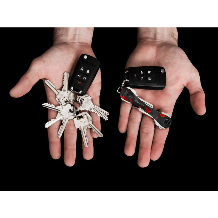 Keysmart KeySmart - Compact Keyholder - Red Forged - Carbon