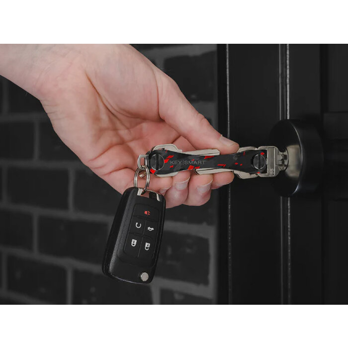 Keysmart KeySmart - Compact Keyholder - Red Forged - Carbon