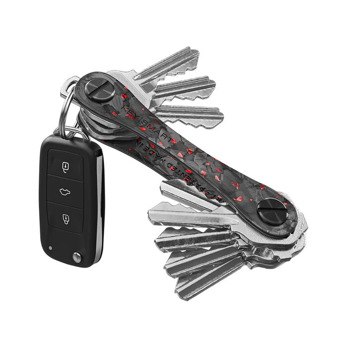 Keysmart KeySmart - Compact Keyholder - Red Forged - Carbon