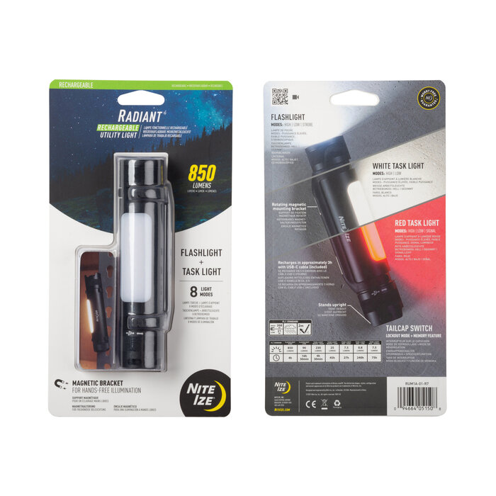 Nite Ize Nite Ize - Radiant 850 Werklamp - Oplaadbaar