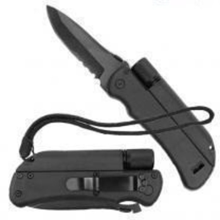 Fosco Industries Fosco - Survival-Messer mit Lampe und Feuerstarter