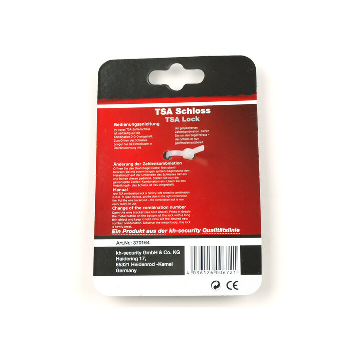 Kh Security KH Security - TSA Packtaschenschloss - Schwarz