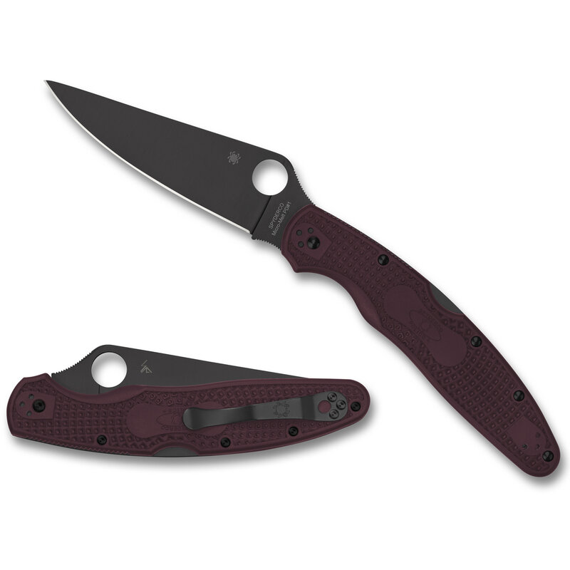 Spyderco Spyderco - Police 4 Lightweight - Burgundy - Micro-Melt PD#1