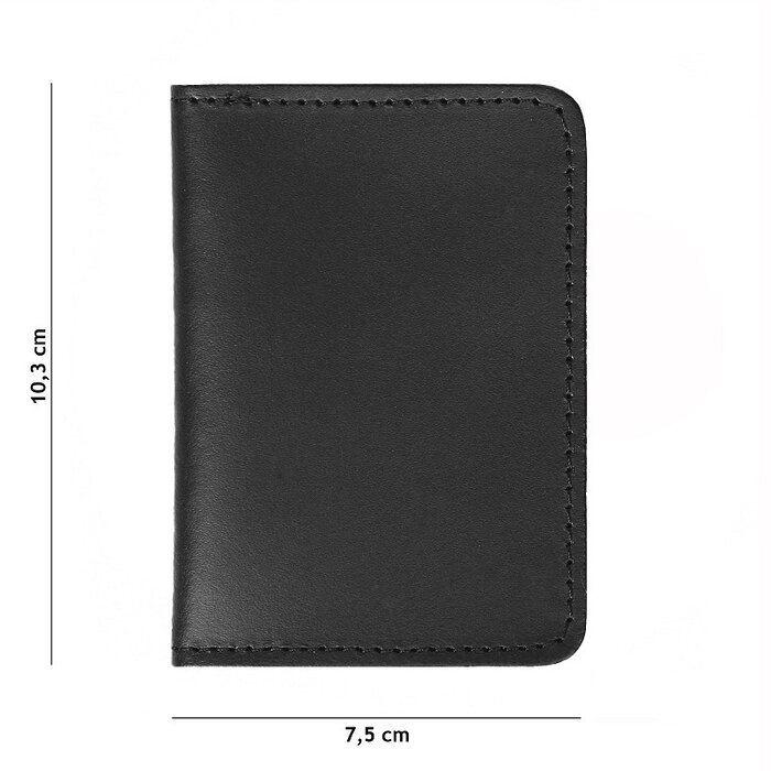 Leather legitimacy case with V Security (for new pass) - Black