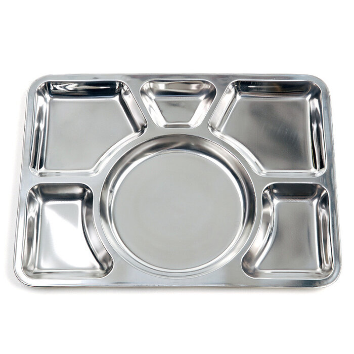 Fosco Industries Fosco Industries - Stainless steel plate with 6 compartments