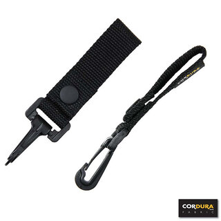 101 INC Keychain with plastic hook Cordura DP208 - Zwart