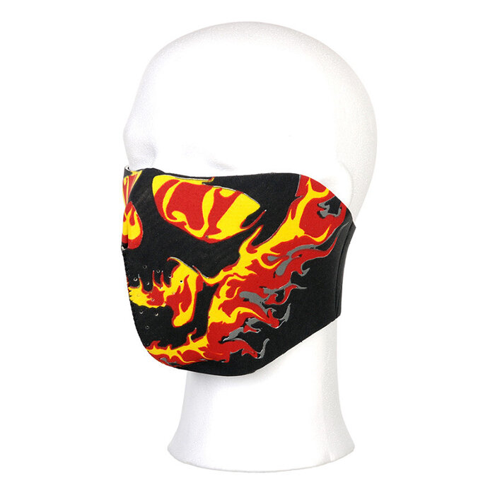 101 INC 101 INC - Biker mask half face yellow/red flames #113