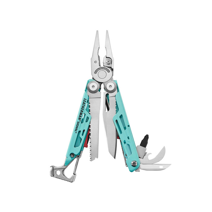 Leatherman Leatherman - Signal Multitool Aqua Stainless + Nylon Hoesje Black