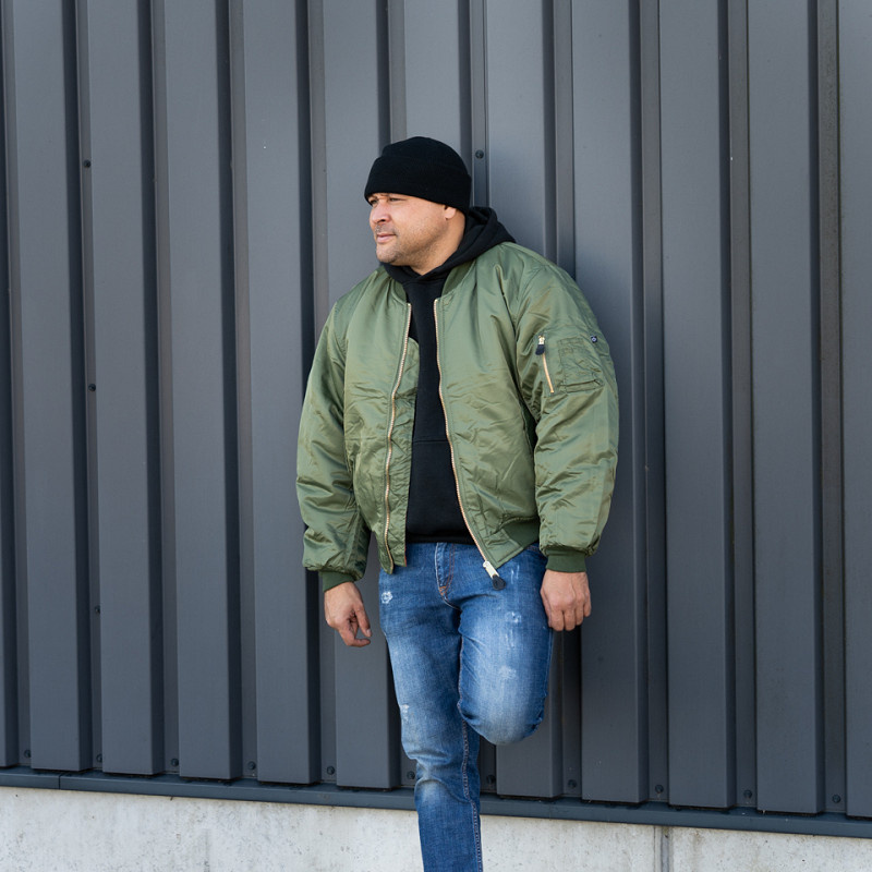 Fostex MA-1 Bomber Jacket Green | Original Nylon Flight Jacket -