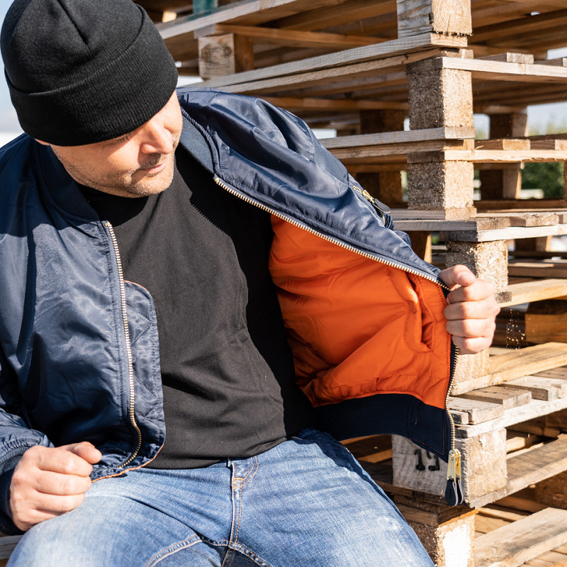Fostex MA-1 Bomber Jacket Blue | Original Nylon Flight Jacket