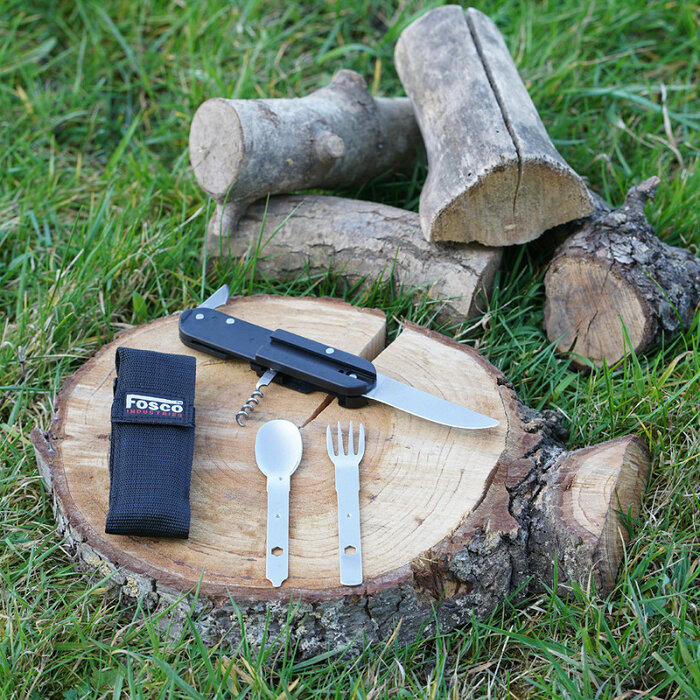 Fosco Industries Fosco Industries - Cutlery foldable+corkscrew - Black