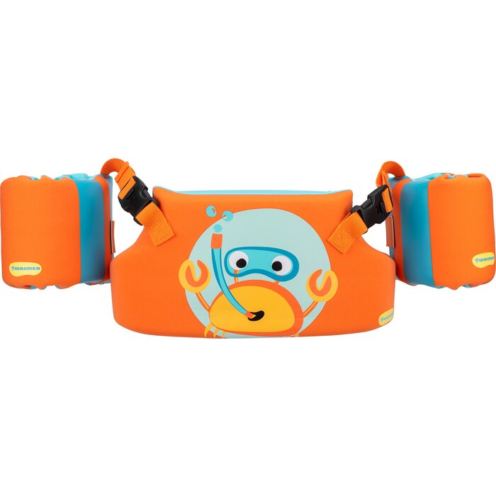 Waimea® Waimea – 3-in-1-Spritzschutz – 2–6 Jahre – 15–30 kg – Kimo – Orange/Blau