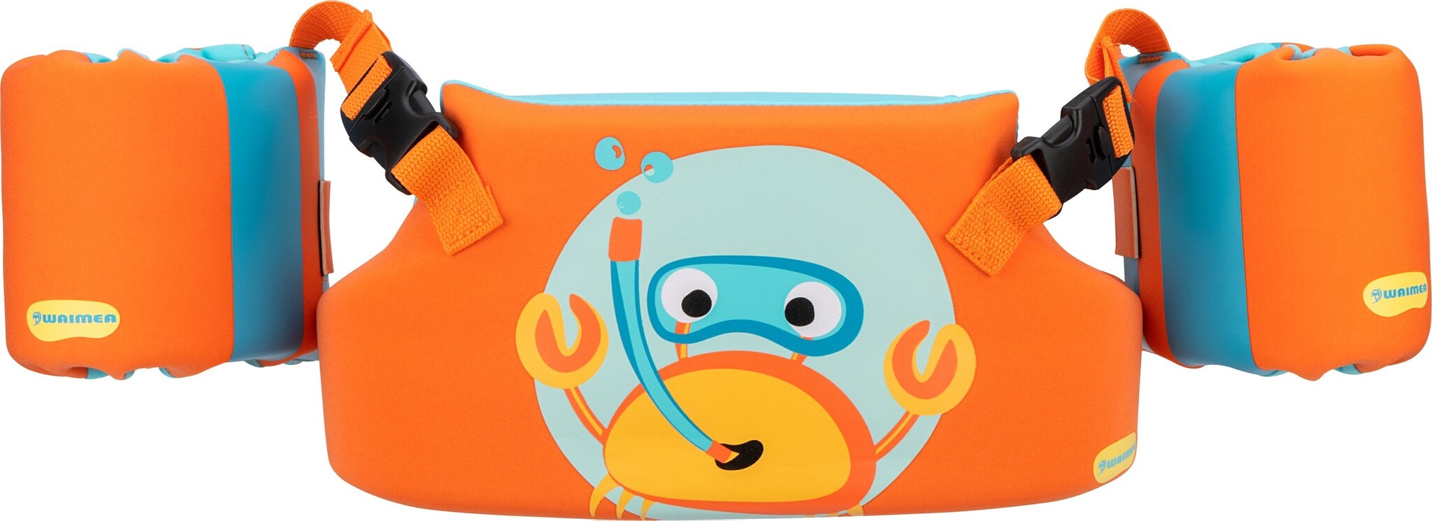 Waimea® Waimea – 3-in-1-Spritzschutz – 2–6 Jahre – 15–30 kg – Kimo – Orange/Blau