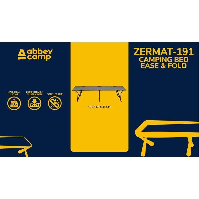 Abbey Camp® Abbey Camp - Camping Bed Ease & Fold Spring - ZERMAT-191