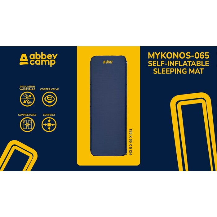 Abbey Camp® Abbey Camp - Selbstaufblasbare Matte - 5 cm - MYKONOS-065