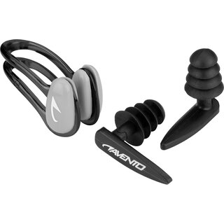 Avento® Avento - Kit pince-nez + bouchons d'oreille pour la natation - Noir