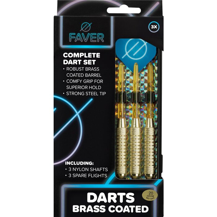 Faver® Faver - Darts - Messing beschichtet - Blau