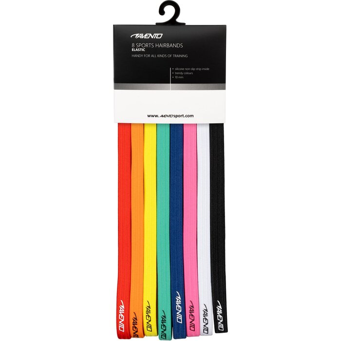 Avento® Avento - Sports Hairband Elastic - 8 Pieces - MLT